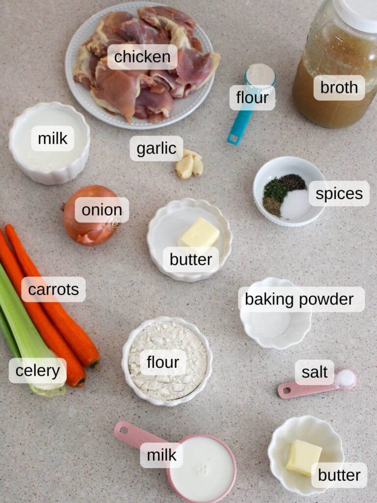 A flat lay of the ingredients needed for the recipe