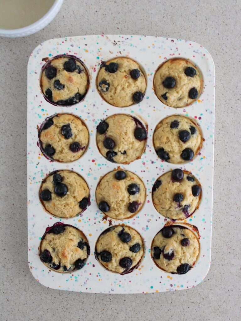 Muffins baked in a silicone muffin tin cooling
