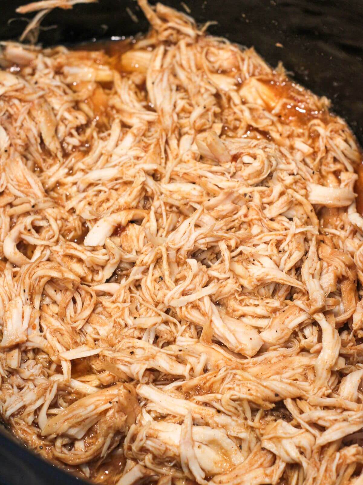 bbq chicken shredded in the crockpot