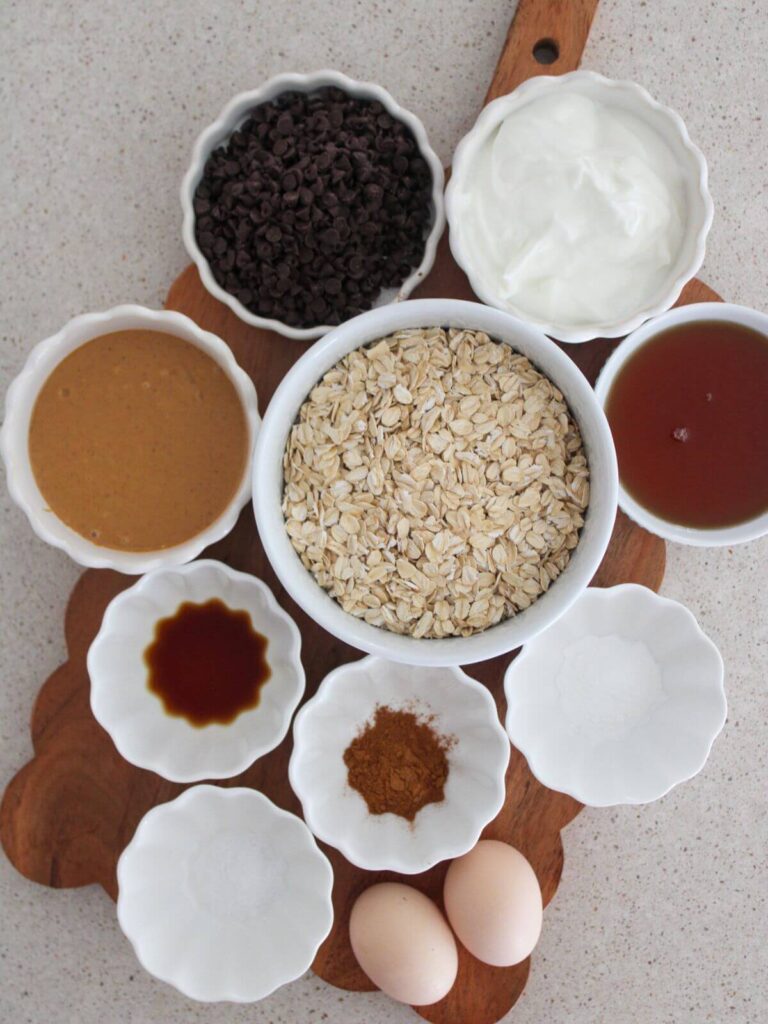 all of the ingredients needed for the recipe on a wooden cutting board