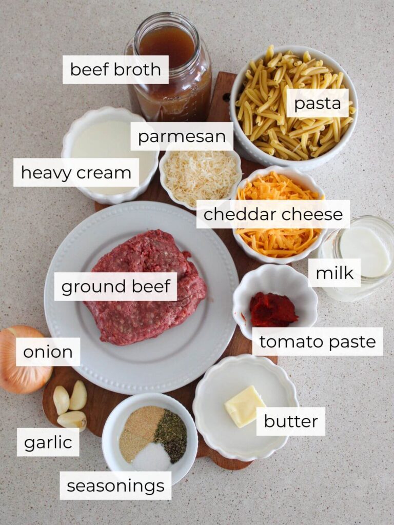 a flat lay of the ingredients needed for the recipe