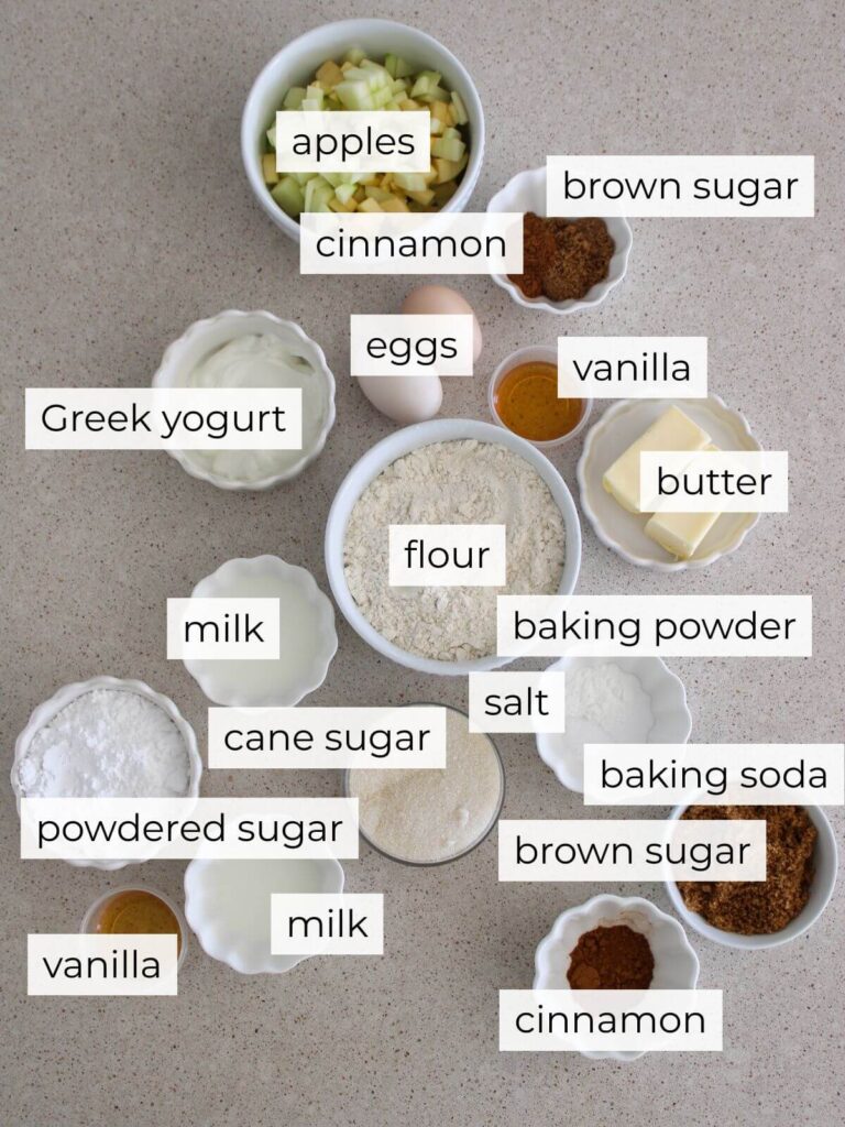 A flat lay of the ingredients needed for this recipe