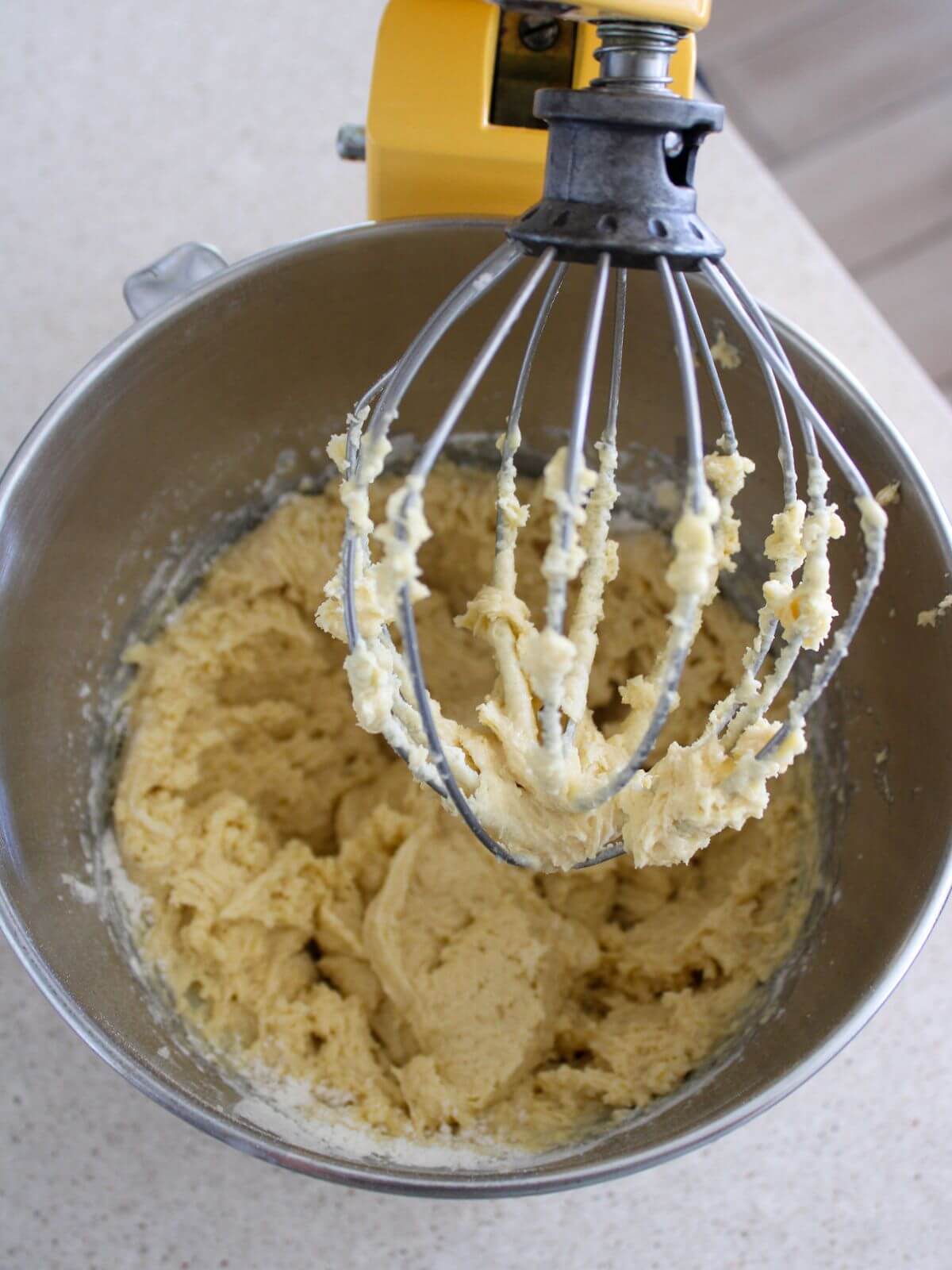 all of the bread ingredient in the stand mixer with the whisk attachment