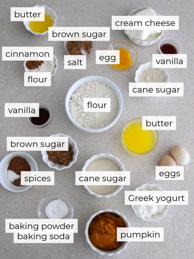 A flat lay of the ingredients needed for this recipe